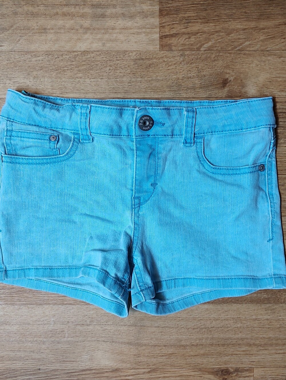 Girls' Turquoise Denim Shorts - Kids Bottoms